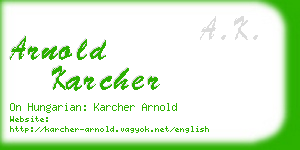 arnold karcher business card